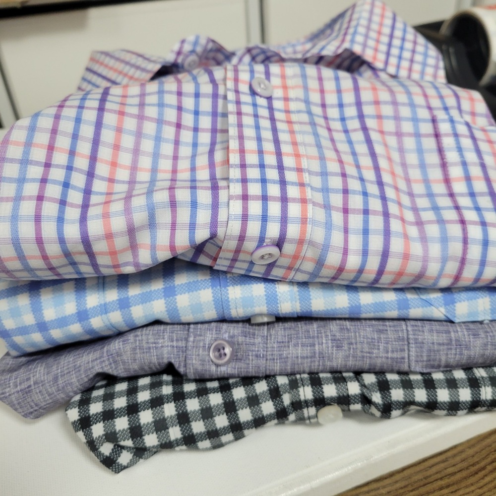 Lot of 4 F/X Fusion Button Shirts Mens 2X‎ Streetwear Casual Dadcore Check Silky